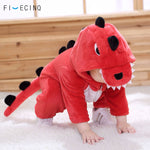 Combinaison Pyjama Bébé Dinosaure Rouge - Combinaison Pyjama