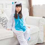Combinaison Pyjama Enfant Licorne Blanc/Bleu - Combinaison Pyjama